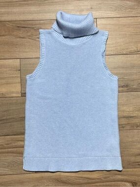 J.Crew Factory Women's Turtleneck Sweater Tank Size Medium Heather Sky